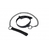 Черный ошейник Sin с поводком - Lola Games - купить с доставкой в Ноябрьске