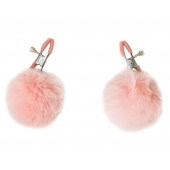 Зажимы на соски Angelic с розовыми меховыми шариками - Lola Games - купить с доставкой в Ноябрьске