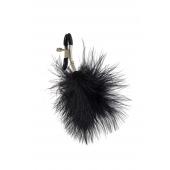 Зажимы на соски с черным пухом Euphoric - Lola Games - купить с доставкой в Ноябрьске