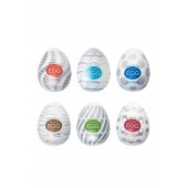 Набор из 6 мастурбаторов Tenga EGG Easy Beat с различным рельефом - Tenga - в Ноябрьске купить с доставкой