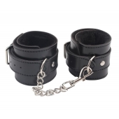 Черные оковы на ноги Obey Me Leather Ankle Cuffs - Chisa - купить с доставкой в Ноябрьске