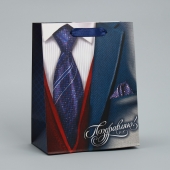 Малый бумажный пакет «Поздравляю!» - 18 х 23 см. - Сима-Ленд - купить с доставкой в Ноябрьске