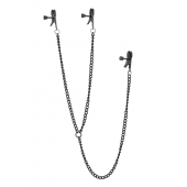 Черные зажимы на соски и клитор на цепочке DELUXE NIPPLE   CLIT CLAMPS - Dream Toys - купить с доставкой в Ноябрьске