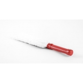 Красно-белая двустороння шлепалка из натуральной кожи и меха - 35 см. - БДСМ Арсенал - купить с доставкой в Ноябрьске