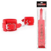 Красные оковы на регулируемых пряжках с карабином - Notabu - купить с доставкой в Ноябрьске