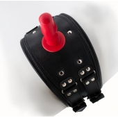 Черный пояс на бедро  Люкс  с телесной насадкой - LOVETOY (А-Полимер) - купить с доставкой в Ноябрьске