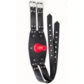 Черный узкий пояс на бедро с телесной насадкой - LOVETOY (А-Полимер) - купить с доставкой в Ноябрьске