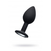 Черная анальная втулка с прозрачным стразом - 7,2 см. - POPO Pleasure - купить с доставкой в Ноябрьске