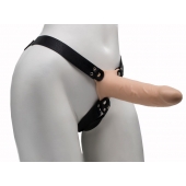 Пустотелый реалистичный фаллопротез на ремешках с заклепками - 17,5 см. - LOVETOY (А-Полимер) - купить с доставкой в Ноябрьске