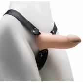 Пустотелый реалистичный фаллопротез на ремешках с заклепками - 17 см. - LOVETOY (А-Полимер) - купить с доставкой в Ноябрьске