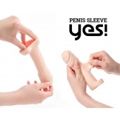 Телесная насадка-удлинитель со вставкой размера L - 16 см. - Sitabella - в Ноябрьске купить с доставкой