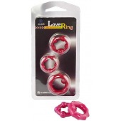 Набор из 3 малиновых рельефных эрекционных колец - Sitabella - в Ноябрьске купить с доставкой