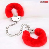 Металлические оковы с мягкой красной опушкой - Notabu - купить с доставкой в Ноябрьске