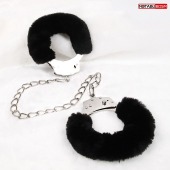 Металлические оковы с мягкой черной опушкой - Notabu - купить с доставкой в Ноябрьске