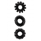 Набор из 3 черных эрекционных колец SET OF 3 COCKRINGS - Dream Toys - в Ноябрьске купить с доставкой