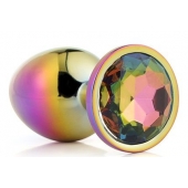 Голографическая анальная втулка с радужным кристаллом - 7,1 см. - Dream Toys - купить с доставкой в Ноябрьске