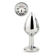 Серебристая анальная втулка с прозрачным кристаллом - 7,1 см. - Dream Toys - купить с доставкой в Ноябрьске