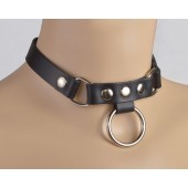 Черный чокер с клепками и кольцом - Sitabella - купить с доставкой в Ноябрьске