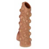 Телесная насадка с бугорками и открытой головкой Nude Sleeve M - 12 см. - KOKOS - в Ноябрьске купить с доставкой