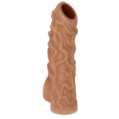 Телесная насадка с венками и открытой головкой Nude Sleeve L - 14 см. - KOKOS - в Ноябрьске купить с доставкой