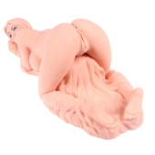 Телесный вибромастурбатор Valentina Auto с двумя любовными отверстиями - KOKOS - в Ноябрьске купить с доставкой