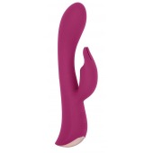 Бордовый вибромассажер-кролик 5  Silicone Bunny Love - 19,1 см. - Erokay