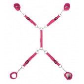 Ярко-розовый набор фиксаций на кровати Classic Bed Spreader - Lux Fetish - купить с доставкой в Ноябрьске