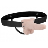 Телесный перезаряжаемый вибрострапон - 18 см. - Lux Fetish - купить с доставкой в Ноябрьске