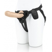 Телесный вибратор на трусиках с кольцом - 18 см. - Pegasus - купить с доставкой в Ноябрьске