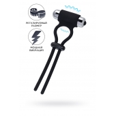 Черное эрекционное лассо на пенис Jat - A-toys - в Ноябрьске купить с доставкой