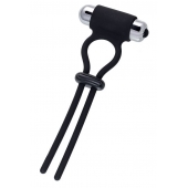 Черное эрекционное лассо на пенис Jat - A-toys - в Ноябрьске купить с доставкой