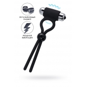 Черное эрекционное лассо Ect с виброэлементом - A-toys - в Ноябрьске купить с доставкой