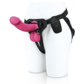 Розовый вибратор-реалистик на трусиках с кольцом - 17,8 см. - Pegasus - купить с доставкой в Ноябрьске