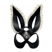Маска зайки с бежевым кружевом на ушках - БДСМ Арсенал - купить с доставкой в Ноябрьске