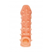 Телесная закрытая насадка с пупырышками Cock Sleeve Size M - 15,6 см. - KOKOS - в Ноябрьске купить с доставкой