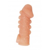 Телесная закрытая насадка с шишечками Cock Sleeve Size M - 15,6 см. - KOKOS - в Ноябрьске купить с доставкой