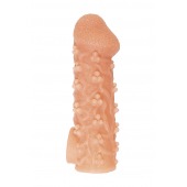 Телесная закрытая насадка с пучками шишечек Cock Sleeve Size L - 17,6 см. - KOKOS - в Ноябрьске купить с доставкой