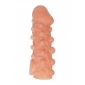 Телесная закрытая насадка с шариками Cock Sleeve Size M - 15,6 см. - KOKOS - в Ноябрьске купить с доставкой