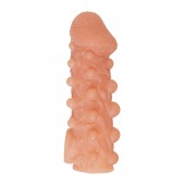 Телесная закрытая насадка с шариками Cock Sleeve Size L - 17,6 см. - KOKOS - в Ноябрьске купить с доставкой