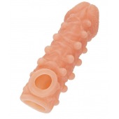 Телесная закрытая насадка с шариками Cock Sleeve Size L - 17,6 см. - KOKOS - в Ноябрьске купить с доставкой