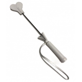 Белый кожаный мини-стек - 36 см. - БДСМ Арсенал - купить с доставкой в Ноябрьске