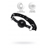 Черный кляп-шар на кожаных ремешках Anonymo - ToyFa - купить с доставкой в Ноябрьске