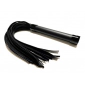 Черная плеть из эко-кожи - 42 см. - БДСМ Арсенал - купить с доставкой в Ноябрьске