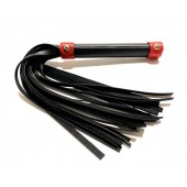 Черно-красная плеть из эко-кожи - 42 см. - БДСМ Арсенал - купить с доставкой в Ноябрьске