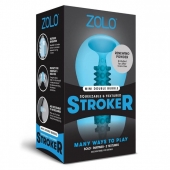 Голубой двусторонний мастурбатор MINI DOUBLE BUBBLE - Zolo - в Ноябрьске купить с доставкой