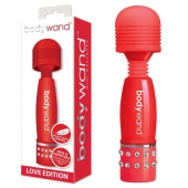 Красный жезловый мини-вибратор с кристаллами Mini Massager Love Edition - Bodywand