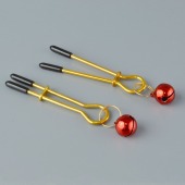 Золотистые зажимы с колокольчиками Gold - Sitabella - купить с доставкой в Ноябрьске