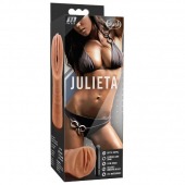 Мастурбатор-вагина цвета карамели Julieta с вибрацией - Blush Novelties - в Ноябрьске купить с доставкой