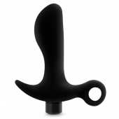 Черный анальный вибратор Silicone Vibrating Prostate Massager 01 - 10,8 см. - Blush Novelties - в Ноябрьске купить с доставкой