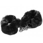 Наручники с черным искусственным мехом - Vulgar - купить с доставкой в Ноябрьске